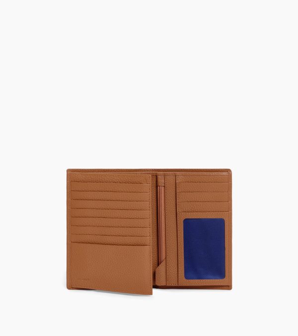 large, vertical, zipped wallet with 2 gussets in grained leather - Image 2