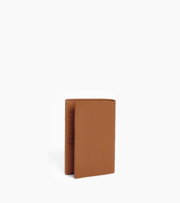 large, vertical, zipped wallet with 2 gussets in grained leather - Image 3