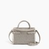 Emie medium handbag in braided smooth leather