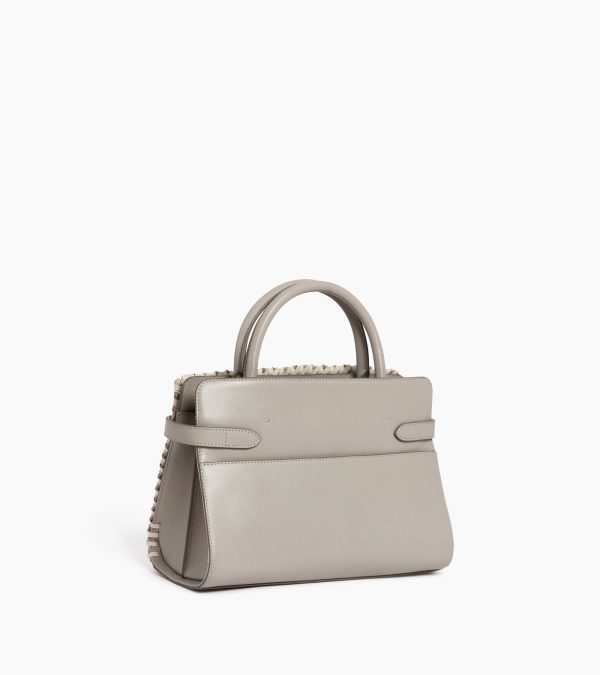 Emie medium handbag in braided smooth leather - Image 3