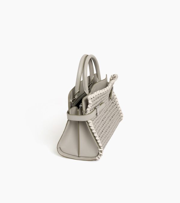 Emie medium handbag in braided smooth leather - Image 4