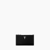 Romy zipped card holder in grained leather